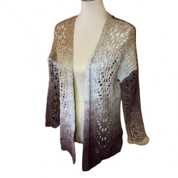 Maurice’s Spacedye Wave Stitch crocheted Cardigan - Picture 1 of 11
